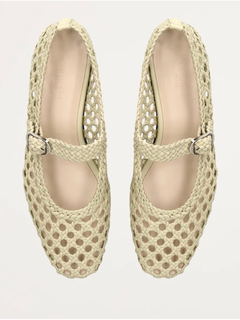 Le Monde Beryl Leather Woven Mary Janes size 37